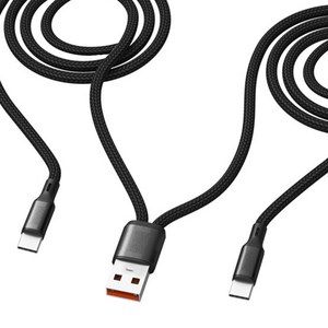 100W 초고속 2in1 멀티 USB A to C타입 콤보라인 충전 케이블