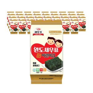새우표 완도 저염 어린이 도시락김 4g x 36봉, 36개