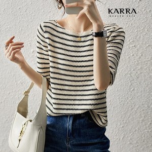 카라 KARRA 보트넥스트라이프니트 A3F0966