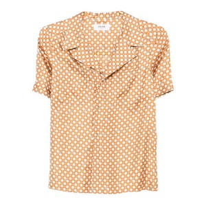 셀린느 기하학 프린트 반소매 셔츠, 오렌지계열+베이지계열, FR 36(KR 44)