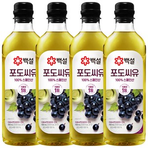백설 포도씨유, 900ml, 4개