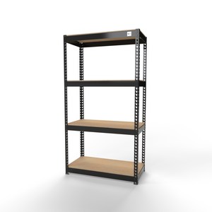 울트라랙 가로80x깊이40x높이180cm 4단 선반 베란다 다용도 무볼트 철제 앵글 세탁기, 블랙