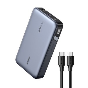 UGREEN 유그린 Nexode 100W 보조배터리 20000mAh 보조베터리 PD3.0 양방향 고속 충전 3포트 보조배터리 고속충전 240W C타입 고속 충전 케이블 동봉