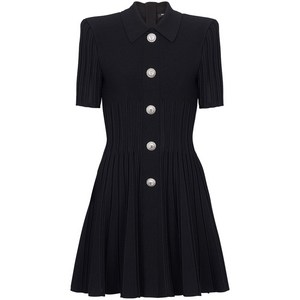 발망 골지 니트 미니 플레어 드레스, 블랙계열, France 42(KR 77)