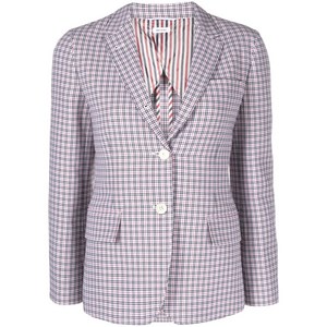 톰 브라운 체크 크레이프 싱글 브레스티드 블레이저, 화이트계열+레드계열, Italy 40(KR 55)