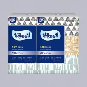 잘풀리는집 스퀘어 천연펄프 미용티슈 2겹, 200매, 6개
