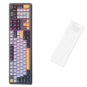 AULA F108 프로 3모드 유무선 기계식 키보드 + FDUCE UV 전사 한글 키보드 스티커