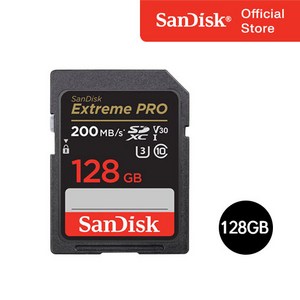 샌디스크 에스티원테크 공식인증 제품 SD메모리카드 SDHC Extreme Pro 익스트림 프로 UHS-I SDXXD, 128GB, 1개