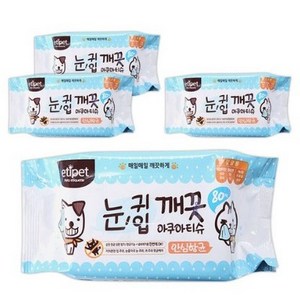 에티펫 반려동물용 눈귀입 깨끗 아쿠아티슈, 300g, 4개