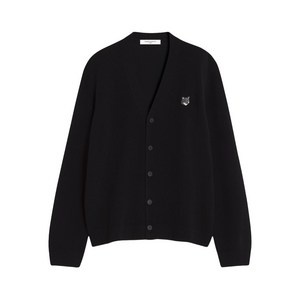 메종키츠네 폭스 헤드 디테일 울 가디건, 블랙계열, Standard L(KR 105)