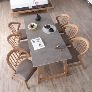 이즈네이처 써클 Italy 양면 세라믹 6인용식탁세트 원목식탁, 화이트 이태리세라믹+등받이벤치 구성