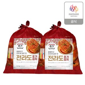 (종가집) 종가 전라도식 포기김치 10.4kg (5.2kg X 2), 2개, 5.2kg