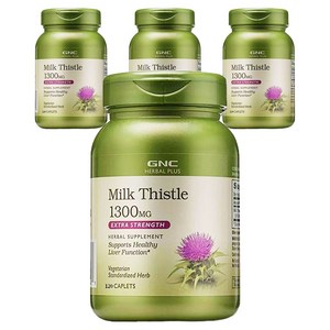 GNCHERBALPLUS 밀크 시슬 1300mg 캐플릿, 120정, 4개