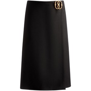 발리 로고 장식 모헤어 스커트