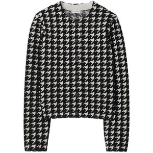 버버리 하운즈투스 패턴 크루 넥 스웨터, 블랙계열+화이트계열, Mid standard S(KR 55)