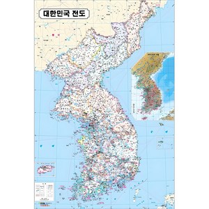 우리나라지도 70 x 100 cm 하드코팅 지도, 1개