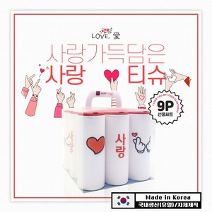 선물세트 9P 사랑세트 / 슬림티슈 사랑 가득 행복 가득 연인 가족 감성아이템 선물하기