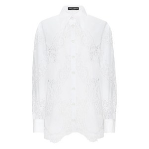 돌체앤가바나 플로럴 자수 포플린 셔츠, 화이트계열, Italy 40(KR 44)