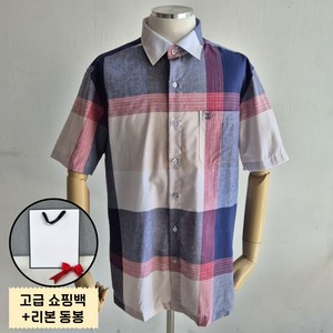 [매장정품] 닥스 DAKS 마혼방 남성용 체크 반팔 셔츠 여름 남방 시원한원단 선물포장제동봉