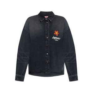 겐조 플라워 자수 데님 셔츠, 블랙계열, France 38