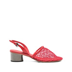 페라가모 슬링백 네트 힐 펌프스, US 8.5(KR 260C (Slim)), 레드계열