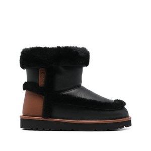 끌로에 돌씨 시어링 플랫폼 레더 부츠, Europe 41(KR 270), 블랙계열+브라운계열