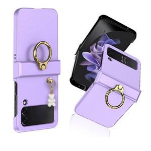 갤럭시 z플립4 케이스 젤리곰 골드링 힌지보호케이스