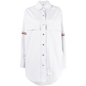 톰 브라운 RWB 스트라이프 롱라인 셔츠, 그레이계열, Italy 40(KR 55)