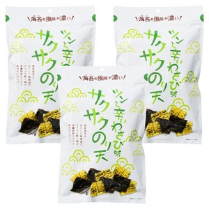 Maruka Food Expenses Rich Series 톡 쏘는 매운 와사비 바삭바삭한 김 튀김 스낵, 60g, 3개