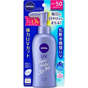 카오 니베아 UV 워터 젤 펌프 140g SPF50 PA +++ [자외선 차단제 얼굴 바디용], 1개