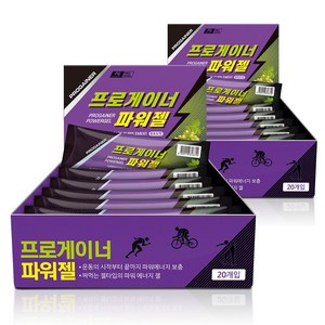 프로게이너 파워젤 청포도맛 2박스 40포 자전거 마라톤 등산 라이딩 철인3종 에너지젤 스포츠젤, 800g, 2개