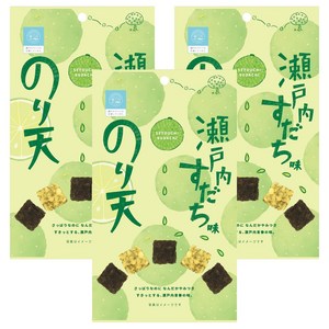 Maruka Foods Setouchi Series 김 튀김 스낵 세토우치 스다치 귤 맛, 27g, 3개