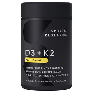 스포츠리서치 D3 62.5mcg + K2 100mcg 베지 소프트젤