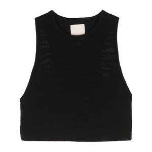 엠포리오아르마니 니트 크롭 탑, 블랙계열, Standard M(KR 66)