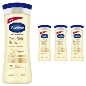 바세린 인텐시브 케어 드라이 스킨 리페어 바디로션, 400ml, 4개