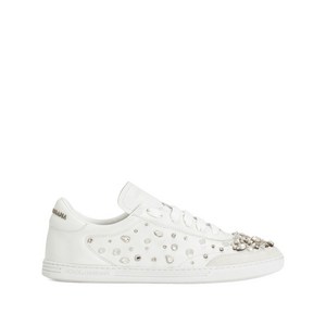 돌체앤가바나 크리스털 장식 레더 스니커즈, Europe 38(KR 250), 화이트계열