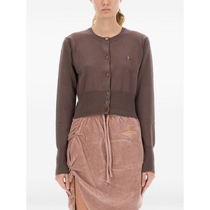 비비안웨스트우드 비 구체 로고 버튼 가디건, 브라운계열, Standard XS(KR 55)