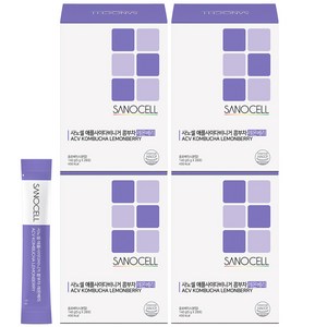 사노셀 애플사이다비니거 무설통 콤부차 (112회분) 애사비 유기산 초보 제로 (레몬베리 맛), 5g, 4박스, 28개입