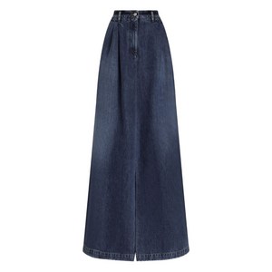 돌체앤가바나 플리츠 슬릿 맥시 스커트