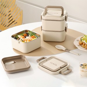 NIUFLY 304 스텐 도시락통 전자레인지 직장인 보온 도시락통 1단 2단 3단