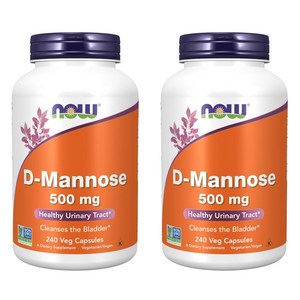 나우푸드 D-마노스 500mg 베지 캡슐, 240정, 2개