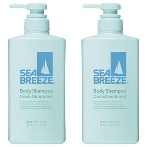 씨브리즈 쿨 & 데오트란트 바디샴푸, 490ml, 2개