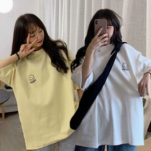 주디엘리 여성 스마일 루즈핏 여름 반팔 티셔츠 1+1