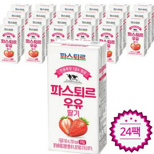 파스퇴르 딸기우유, 190ml, 24개