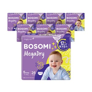 보솜이 메가드라이 팬티형 기저귀 공용, 5단계, 208매