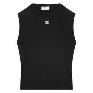 셀린느 로고 디테일 탱크 탑, 블랙계열, S(KR 55)