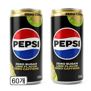 펩시 제로슈거 라임향 제로카페인 탄산음료, 210ml, 60개