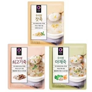 청정원 우리쌀 잣죽4개+쇠고기죽4개+야채죽4개 총12개, 1개