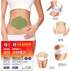 복부 다이어트 패치/ 슬림 복부 온열 패치/ 지방 연소와 바디라인 개선 평탄한 복부를 위한 비밀, 2개, 5개입