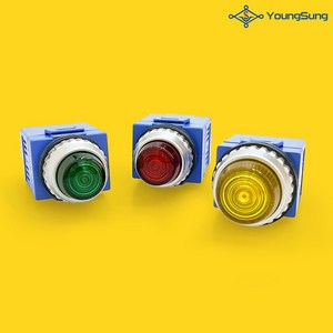용성전기 AC220V PL램프 YSPL-T22A 전구식 25파이 30파이 원형 표시등 파일럿램프, YSPL2-T22A(25파이/AC220V), 초록, 1개